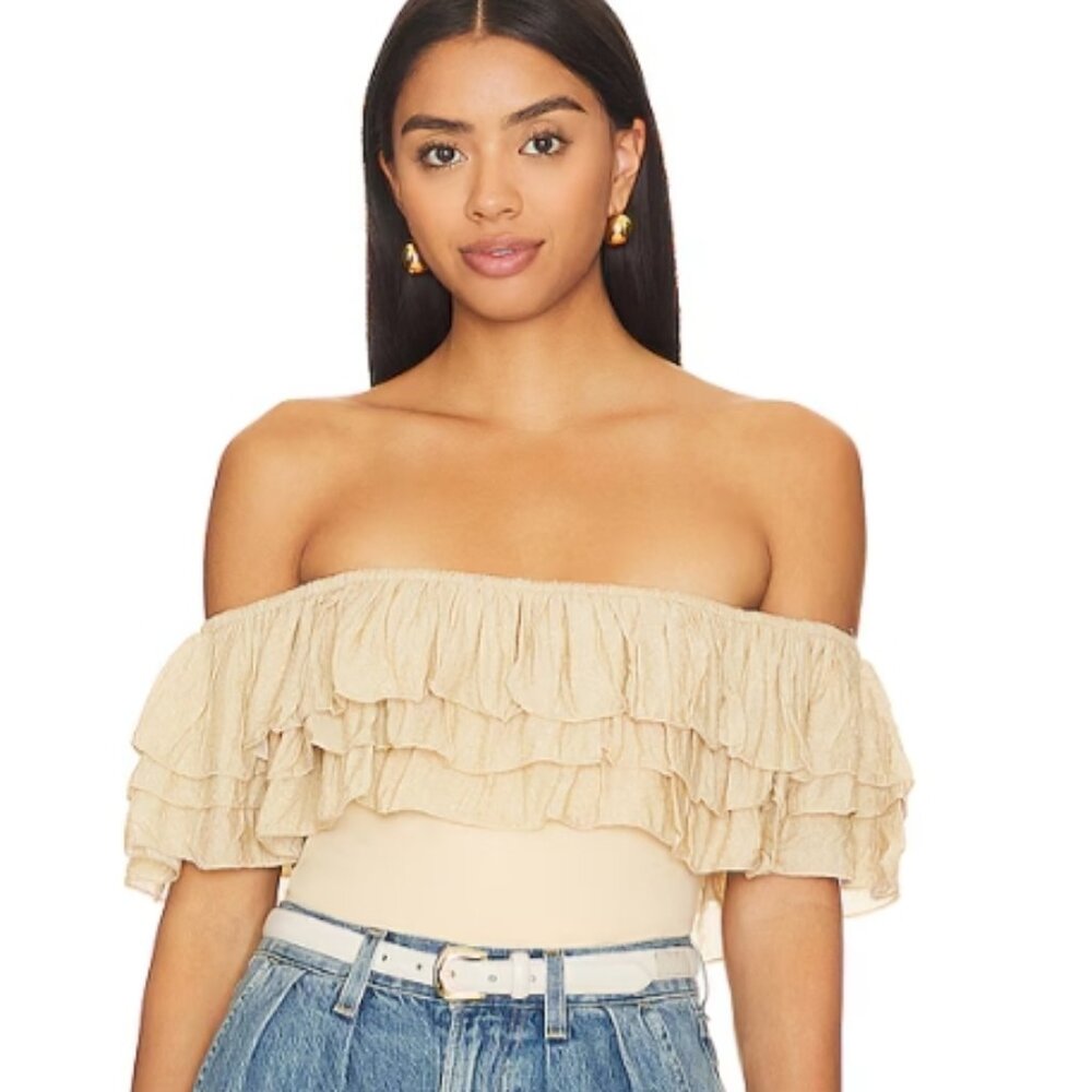 Free People Always Sunny Bodysuit in Tea Combo NWT Size  Medium